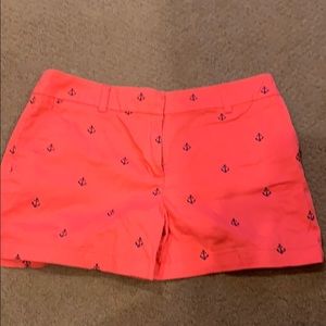 Pink preppy shorts with anchors, size 8